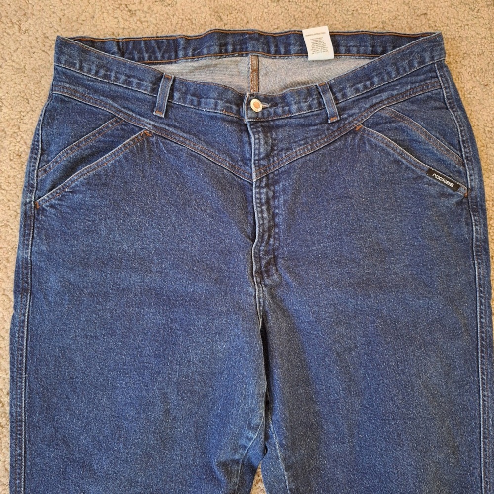 Rockies Vintage Plus Size Western Dark Wash Jeans Mom‎ Cowgirl Rodeo 20W